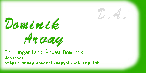 dominik arvay business card