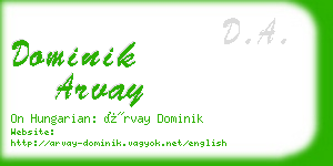 dominik arvay business card